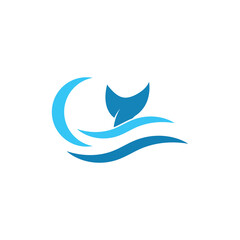Water wave icon vector