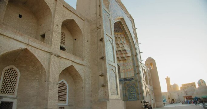 Bukhara city, Uzbekistan Abdul Aziz Khan Madrassa front. Built in 1651. Tiles and Silk Road decor. 15 of 19