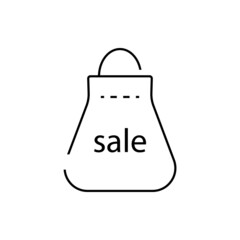 Sale icon with label and shopping bag. Black friday
