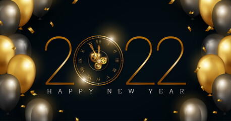 happy new year 2022 luxury background design illustration