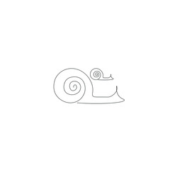 Snails animals silhouette line drawing vector illustration