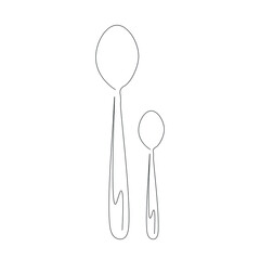 Spoons silhouette on white background, vector illustration