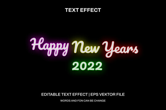 Neon editable text effect eps file