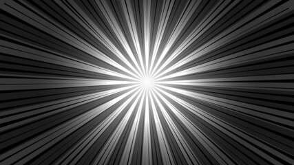 Black and white rays background