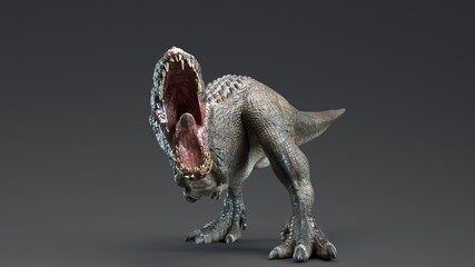 V - Rex dinosaur , of background. 3d rendering © racksuz