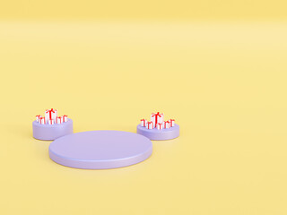 Winter merry Christmas banner of geometric 3d podium for a product advertising image for mockup