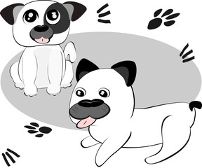 dog puppy  sitting cute cute animal vector illustration pet