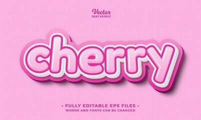 soft pink cherry text effect editable eps cc	