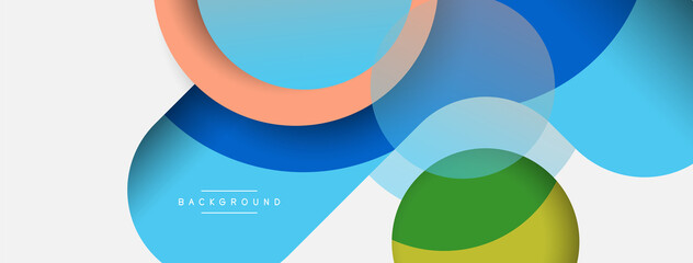 Vector round shapes circles minimal geometric background. Vector illustration for wallpaper banner background or landing page