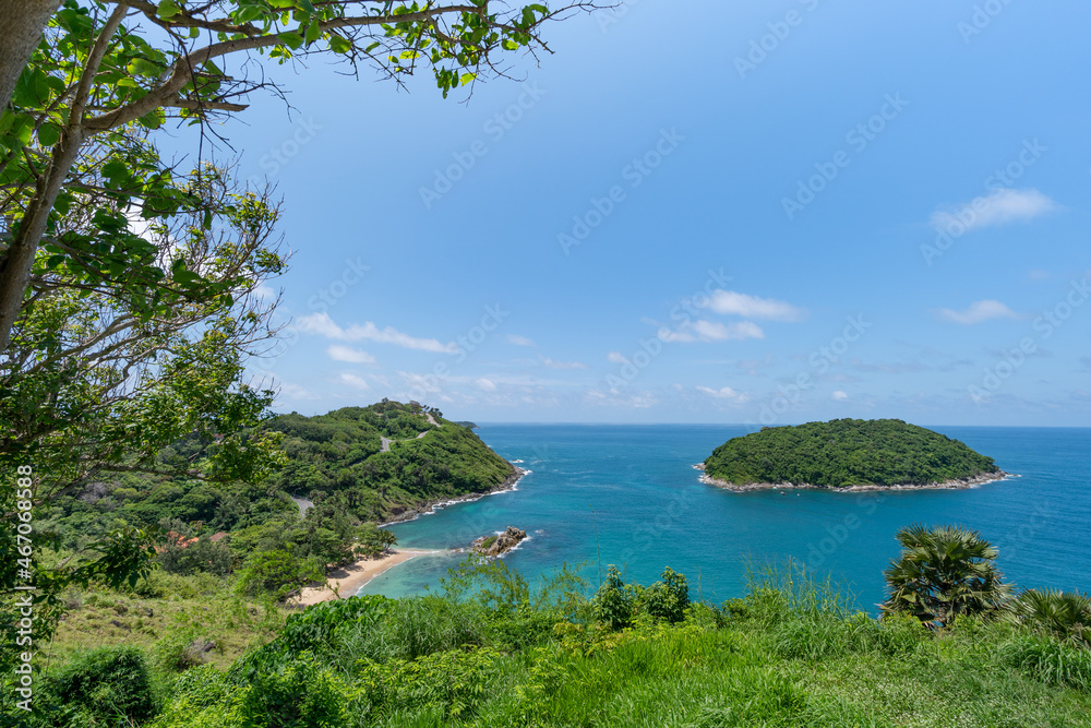 Wall mural beautiful small island in the tropical sea in phuket thailand amazing beautiful archipelago around p