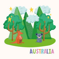 Obraz na płótnie Canvas australia animals in the land