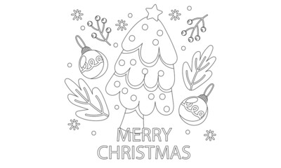 Christmas Tree coloring pages for kids