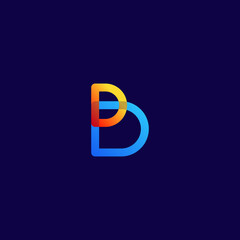 Illustration vector graphic template of letter B colorful logo