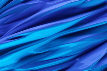 3D illustration  blue  background of flowing fabric,smooth and soft. Technology geometry background
