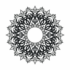 Frame in eastern tradition. Stylized with henna tattoos decorative pattern for decorating covers for book  notebook  casket  magazine  postcard and folder. Flower mandala in mehndi style..