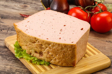 Homemade baked traditional meat loaf