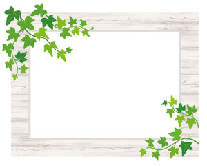 葉っぱ付きの白木目フレーム　アイビー　掲示板　看板