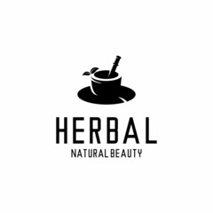 Fototapeta premium herbal logo illustration vector, leaves, bowl vector