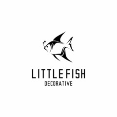 ornamental fish logo illustration vector, fish silhouette