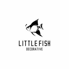 ornamental fish logo illustration vector, fish silhouette