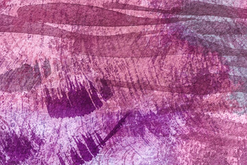 Plakat Abstract art background dark purple and white colors. Watercolor painting on canvas with lilac stains gradient.