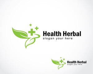 health herbal logo creative nature herbal plus design concept clinic beauty