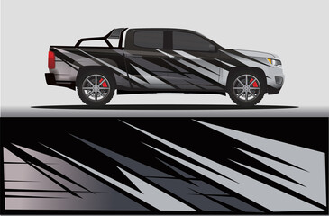 Car livery wrap decal, rally race style vector illustration abstract background