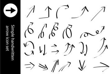 simple handwaritten arrow icon set 