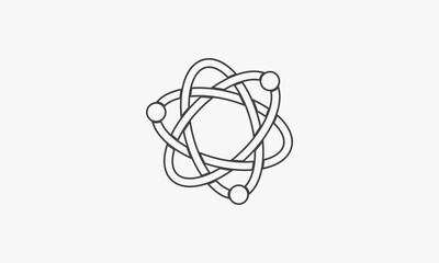 line icon molecule atom isolated on white background.