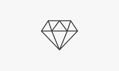 line icon diamond isolated on white background.