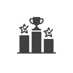 Achievement, podium vector icon