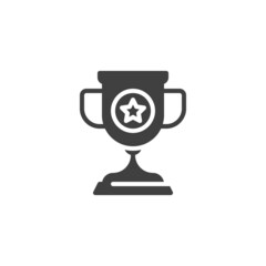Trophy with star vector icon