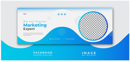 Facebook cover banner template, Digital marketing Facebook cover page.