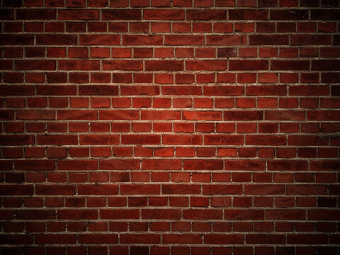 Grunge red brick wall background with copy space © vegsingh