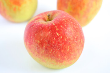 Fresh apples white background, food photography