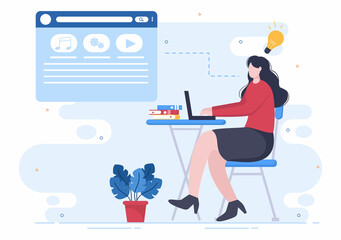 Software Development and Programming Code on Computer Vector Illustration for Technology, Engineer Team, coding, Marketing Material, Business and Presentation