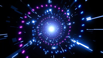 Glowing Spiral Neon Light Cyberspace