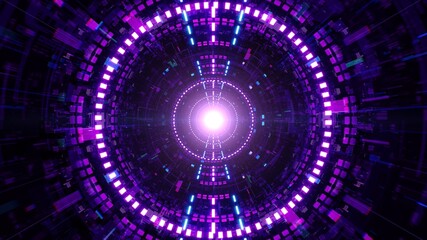 Neon Color Cyber Tunnel Background