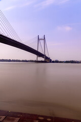 Fototapeta na wymiar Vidyasagar Setu or 2nd Hoogly bridge on river Hoogly in Kolkata.