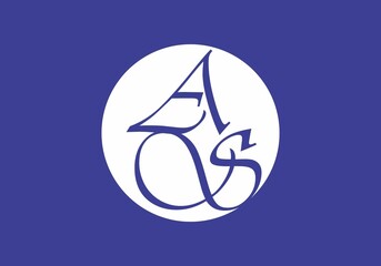 Unique shape of AS initial letter