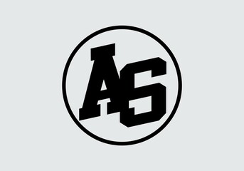 Unique shape of AS initial letter