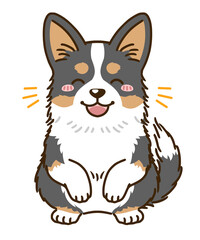 喜ぶコーギー（トライカラー）