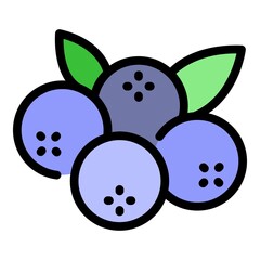 Rowan bunch icon. Outline rowan bunch vector icon color flat isolated