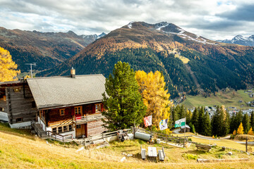 Strela Alp with view towards Davos in Autumn 2021