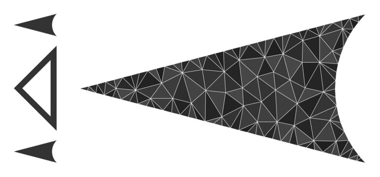 lowpoly arrowhead left icon, and bonus icons. Polygonal arrowhead left vector designed with randomized triangles. Flat geometric 2d modeling illustration designed by arrowhead left icon.