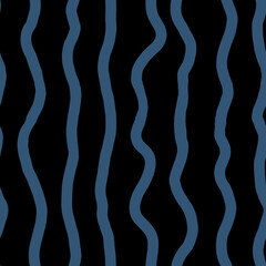 Blue stripes abstract on black background seamless pattern for all prints.