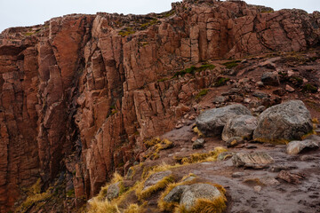 The coastline nearby russian village Teriberka, Murmansk region