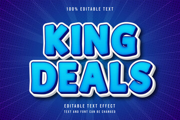 Obraz premium King deals,3 dimensions editable text effect blue modern comic style