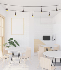 3D illustration Mockup photo frame in living room rendering