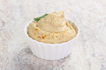 Traditional Jewish Hummus with olive oil